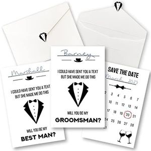 STOFINITY 10 stuks huwelijksaanzoek kaarten voor bruidsjonkers, 8 kaarten voor huwelijksaanzoek ""Will You Be My Groomsman"", grappig cadeau voor bruidsjonkers