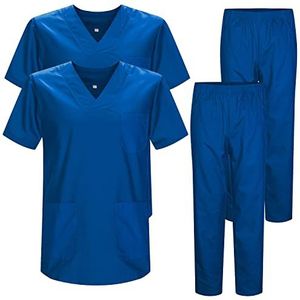 Misemiya - Set * 2 stuks – uniform uniseks blouse – medisch uniform met bovendeel en broek – Ref.2-8178, blauw 37 22