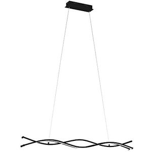 Eglo Lasana 3 Led-hanglamp, 3-vlammige hanglamp modern, hanglamp van staal en kunststof, eettafellamp in zwart, wit, woonkamerlamp, warmwit