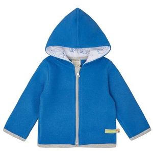loud + proud Veste polaire unisexe pour enfant avec capuche, certifiée GOTS, bleu azur, 62-68