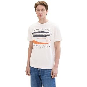 TOM TAILOR 1041784 T-shirt voor heren (1 stuk), 35619 - White Fine Stripe