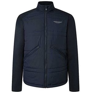 Hackett London Am Moto Quilt Fz Trainingspak voor heren, Navy Blauw