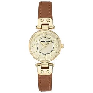 ANNE KLEIN Dameshorloge met leren band, Bruin, Riem