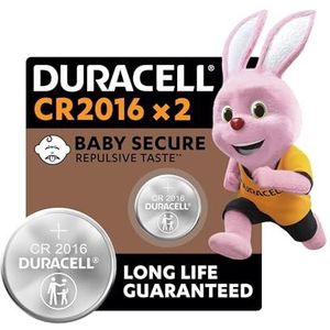 Duracell Speciale 2016-lithium-knoopbatterijen 3 V, verpakking van 2 (DL2016/CR2016), ontworpen voor gebruik in sleutelringen, weegschalen en draagbare en medische apparaten