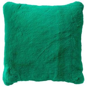 Dutch Decor ZAYA - Kussenhoes 45x45 cm - bontlook - effen kleur - Emerald - groen - met rits