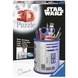 Ravensburger 3D puzzel 11554- Utensilo Star Wars R2D2-54 stukjes - pennenhouder voor Star Wars-fans vanaf 6 jaar, bureau-organizer voor kinderen: Erlebe puzzels in de 3