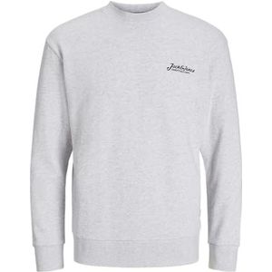 JACK & JONES Jjbeau Jnr Jjbeau Jnr Sweatshirt met ronde hals voor heren (1 stuk), Wit-grijs, 164