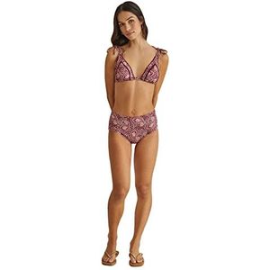 Women'secret Top Bikini Réversible Imprimé Hindou Haut Femme, Rose 1, 105B