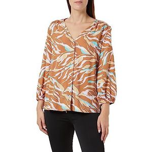 TOM TAILOR Blouse Femme, 31758 - Brown Abstract Leaf Design, 40