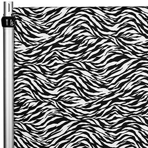 CV Linens bkdp_12_spdx Zebra Spandex 4-weg stretch gordijn 366cm x 152cm | zwart en wit | 1 stuk