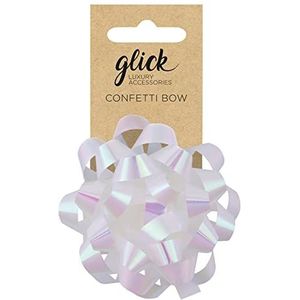 Schitterende witte confettistrik voor geschenkverpakkingen, glinsterende witte strikken om te knutselen