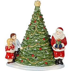 Villeroy en Boch Christmas Toy's Santa am Baum, decoratief figuur van hard porselein, was, groen/meerkleurig, 20 x 17 x 23 cm