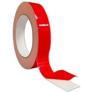 PARENCE. - Dubbelzijdig plakband, 5 m, krachtig en duurzaam, 500 x 1,7 x 0,1 cm - rood, multifunctioneel