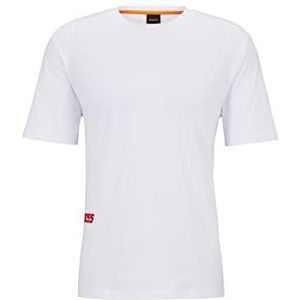 BOSS TeeSevenFlash T-shirt en coton pour homme avec imprimé style course, Natural101, XL