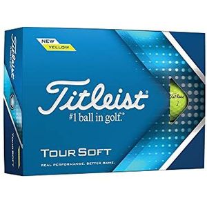 TITLEIST Tour golfbal, zacht, geel, Eén maat