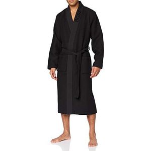 BOSS Badjas voor heren kimono met reliëf, Zwart (001)