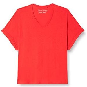 Samoon 271058-26202 T-shirt voor dames, Kracht rood.
