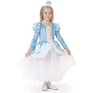 Caritan - 480100 prinsessenjurk Anastasia Luxus, blauw met diadeem, meisjes, 480100, 5-7 jaar