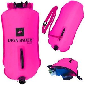 OPENWATER XL Opblaasbare zwemband, groot, met zakje, 28 l, roze