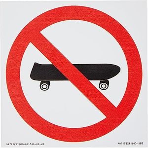 Panneau d'interdiction de skateboard P924 – 85 x 85 mm – S85