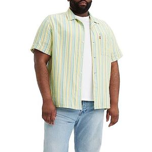 Levi's Big & Tall Sunset Camp Shirt Casual Shirt Heren (1 stuk), Hamish Stripe Wasabi