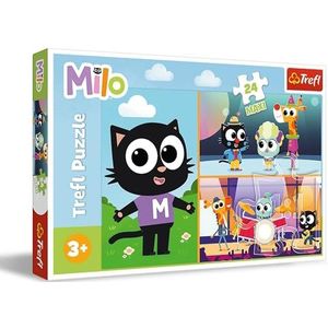 Trefl - Milo, avonturen van het kleine kitten Milo - puzzel 24 Maxi - 24 grote delen, creatief entertainment, voor kinderen vanaf 3 jaar