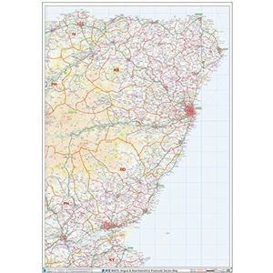 XYZ Maps S20 Angus en Aberdeenshire wandkaart, A0, 1189 mm x 841 mm