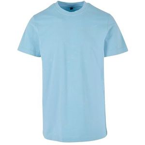 Build Your Brand Zuurgewassen T-shirt met ronde hals voor heren van katoen met ronde hals, verkrijgbaar in drie maten XS tot 5XL, Baltisch blauw