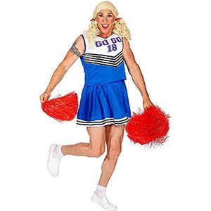 Widmann - Cheerleaderkostuum voor heren, top en rok, drag queen schooluniform, carnavalskostuum, JGA