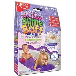 Glitter Slime Baff Violet van Zimpli Kids, 1 bad of 4 toepassingen, verandert water magisch in kleverig en glitterslijm, educatief badspeelgoed, verjaardagscadeau voor kinderen