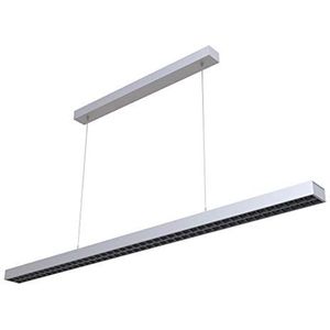 LEDAXO LED hanglamp PL-04-60 Indirecte emissie 7600lm/60W dimbaar 1-10V 4000K (neutraal wit), niet-verblindend (UGR<6) geschikt voor monitoren Behuizingskleur: zilver