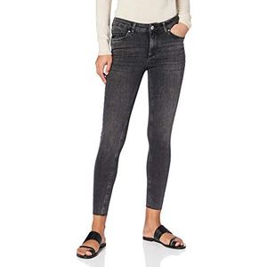 PIECES Female Mid Rise Jeans Slim Fit, Dark Grey Denim