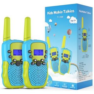 Kearui Speelgoed voor jongens, 3-12 jaar, 2-weg radio walkietalkies voor kinderen, met 8 kanalen, zaklamp met lcd-achtergrondverlichting, bereik van 3 mijl voor outdoor-avonturen, kamperen, wandelen