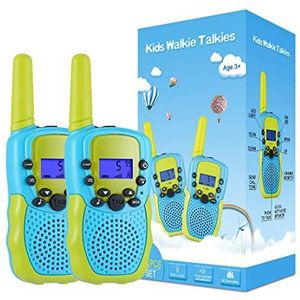 Kearui Speelgoed voor jongens, 3-12 jaar, 2-weg radio walkietalkies voor kinderen, met 8 kanalen, zaklamp met lcd-achtergrondverlichting, bereik van 3 mijl voor outdoor-avonturen, kamperen, wandelen