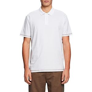 edc by ESPRIT Polo en Jersey 100% Coton, Blanc., XS