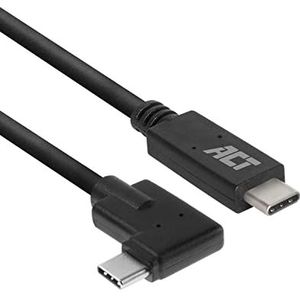 ACT USB C-kabel haaks 2 m, USB 3.0-kabel, PD 60 W USB C snel opladen, 5 Gbps gegevenssnelheid - AC7407