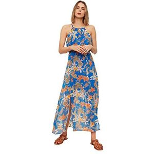 Trendyol Bloemenpatroon, lacivert jurk, marineblauw, 40 dames, marineblauw, 38, Navy Blauw