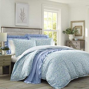 Laura Ashley Beddengoed van katoen, wintergroen, tweepersoonsbed/tweepersoonsbed