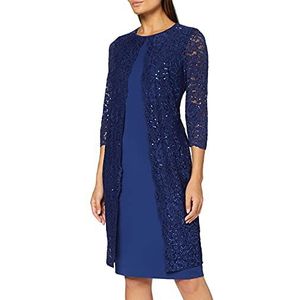 Gina Bacconi Dames crêpe and lace dress cocktailjurk dames, Navy Blauw