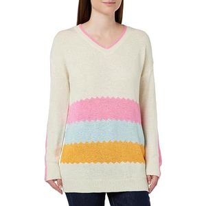 Colina Gebreide damestrui 15426478-CO02, wolwit, roze, oranje, XS/S, wolwit, roze, oranje, XS-S, Wol wit, roze, oranje