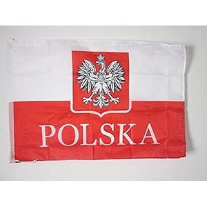 Polen vlag met alternatieve adelaar 2' x 3' voor een vlaggenmast - Poolse vlag wapen 90 x 60 cm - 2 x 0,9 m banner met licht gat polyester - AZ FLAG