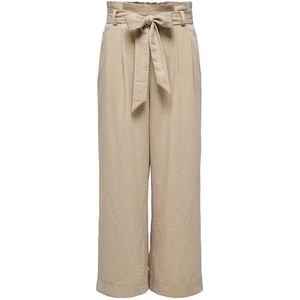 NAME IT Onlmarsa Wvn Noos Pantalon en papier solide pour femme, Safari/détail : mélangé, L