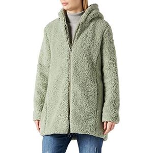 URBAN CLASSICS Sherpa Damesjas, gebreid vest met lange mouwen, pluizig imitatiebont, sherpa mantel, casual jas, zwart, zand, maten XS-XL, softsalvia 4XL, Softsalvia