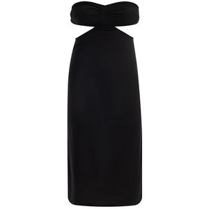 faina Robe midi pour femme avec découpes 19227026-FA01, noir, taille S, Robe midi avec découpes, S