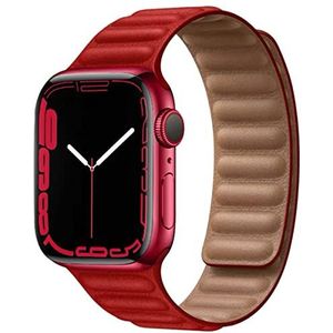HEYOZURY Horlogebandje compatibel met Apple Watch 7 en 8, van leer, magnetisch, 45 mm, 44 mm, 41 mm, 40 mm, 49 mm, voor heren of dames, met sluitsysteem voor iWatch Series 8/7/SE/6/5/4/3/2/1