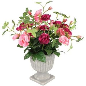 Rozen in een beker, kunstbloemen, begrafenisdecoratie, kunstbloemen, kunstrozen, boeket rozen, rozen van kunststof, decoratieve bloemen