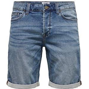 ONLY & SONS Onsply Jog Blue Pk 8584 Dnm Noos jeansshorts voor heren, Denim blauw