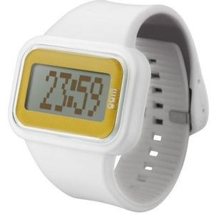 ODM - DD125A-6 – uniseks horloge – kwarts digitaal – verlichting – witte siliconen band, wit, Wit., riem
