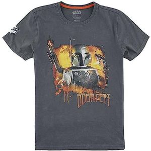 Star Wars Boba vet T-shirt voor heren, korte mouwen, grijs/standaard snit, grijs.