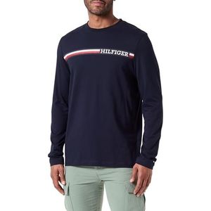 Tommy Hilfiger Chest Stripe Ls Tee T-shirt M/L heren, Desert Sky